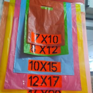 Bolsas asa troquel 10x15 blanca / colores